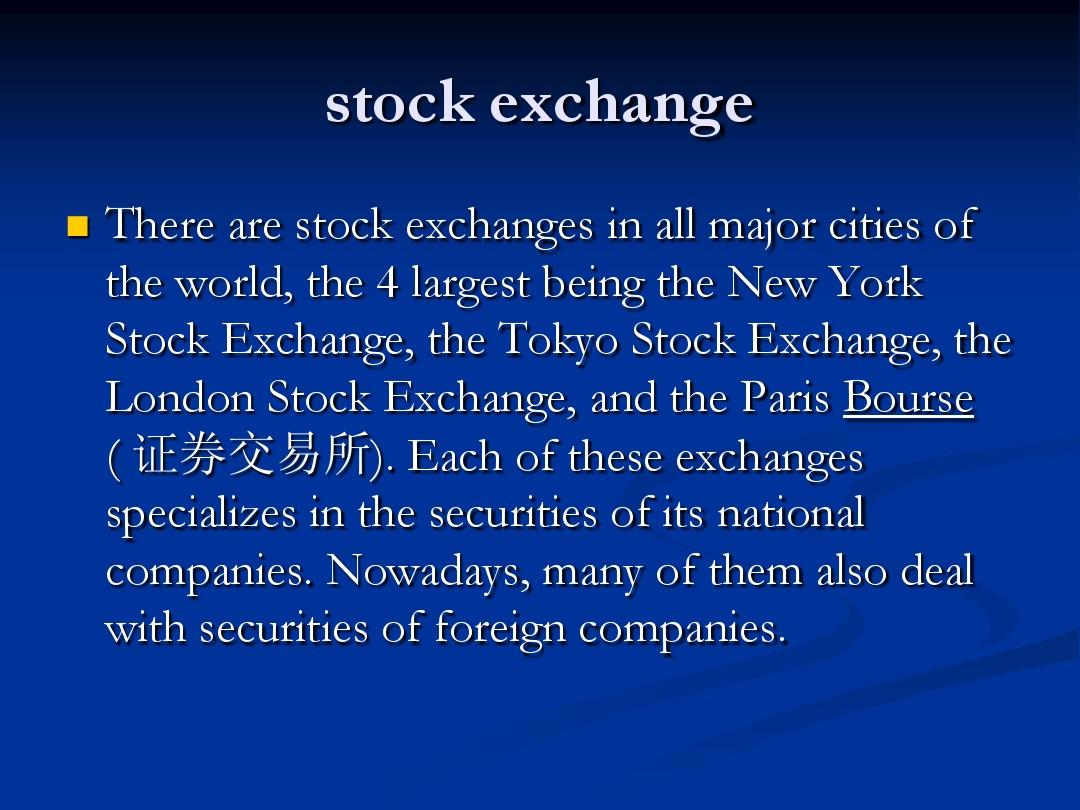 Title: The English Language of Stock Markets