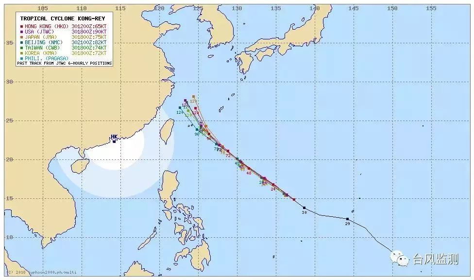 超强颱风「康妮」明早进入本港800公里範围 直接威胁不大