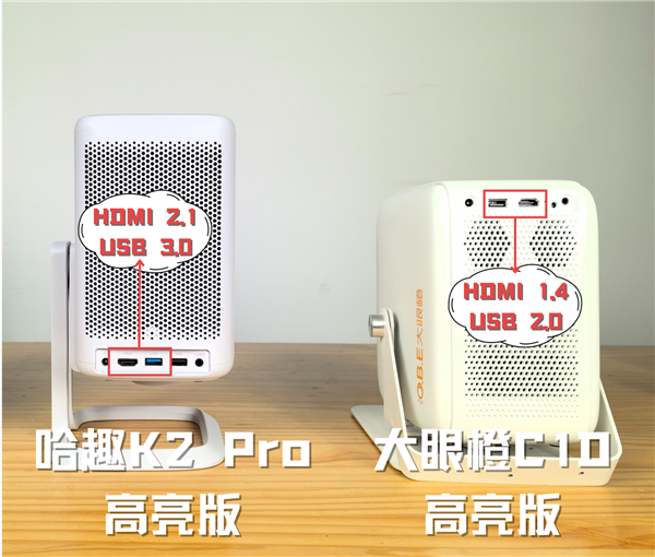 千元投影性价比之争：哈趣 K2Pro高亮版对比大眼橙C1D高亮版！