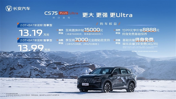 曾为最畅销的SUV 长安CS75 PLUS Ultra正式上市：13.19万起